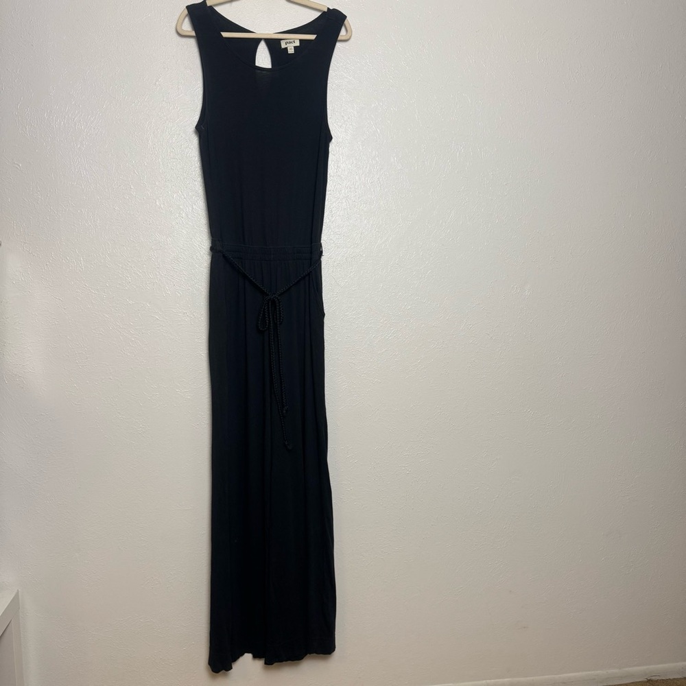 Pact French Black Organic Cotton Linen Jumpsuit - Picture 6 of 13